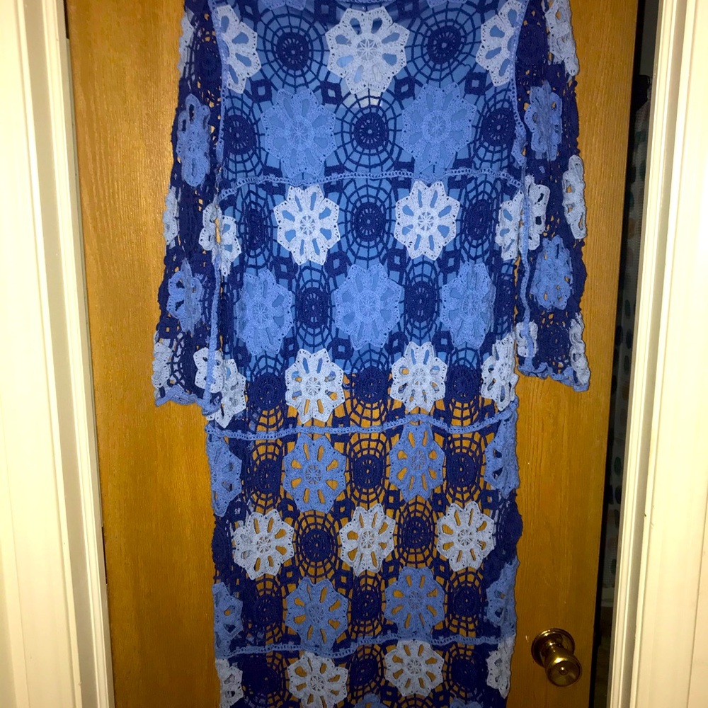 Beautiful High-low crocheted top by Belle France!
